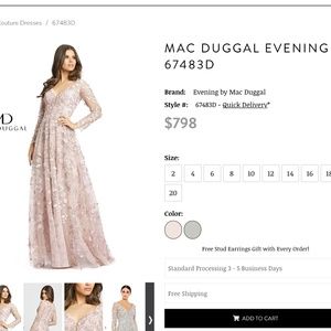 Mac Duggal Evening Dress - Pink and Rose - Size 10